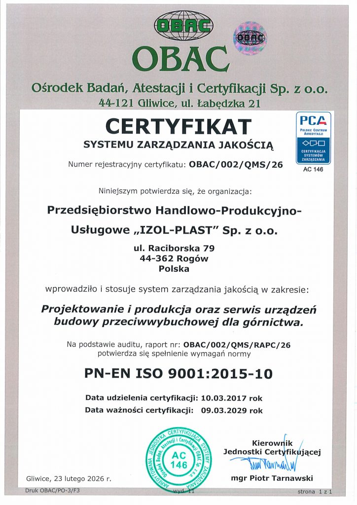 IZOL PLAST OBAC  QMS  x